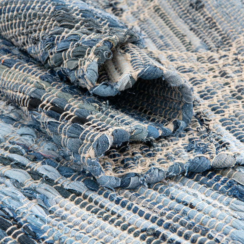 Thar Cotton Collection Area Rug - Pune Rectangle Denim blue  lifestyle 21