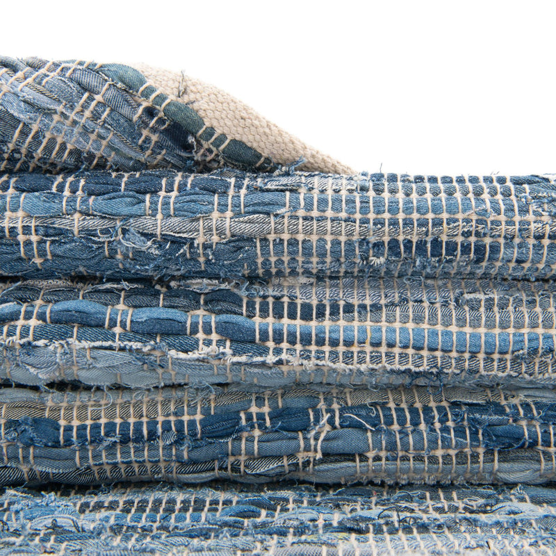 Thar Cotton Collection Area Rug - Pune Rectangle Denim blue  lifestyle 22