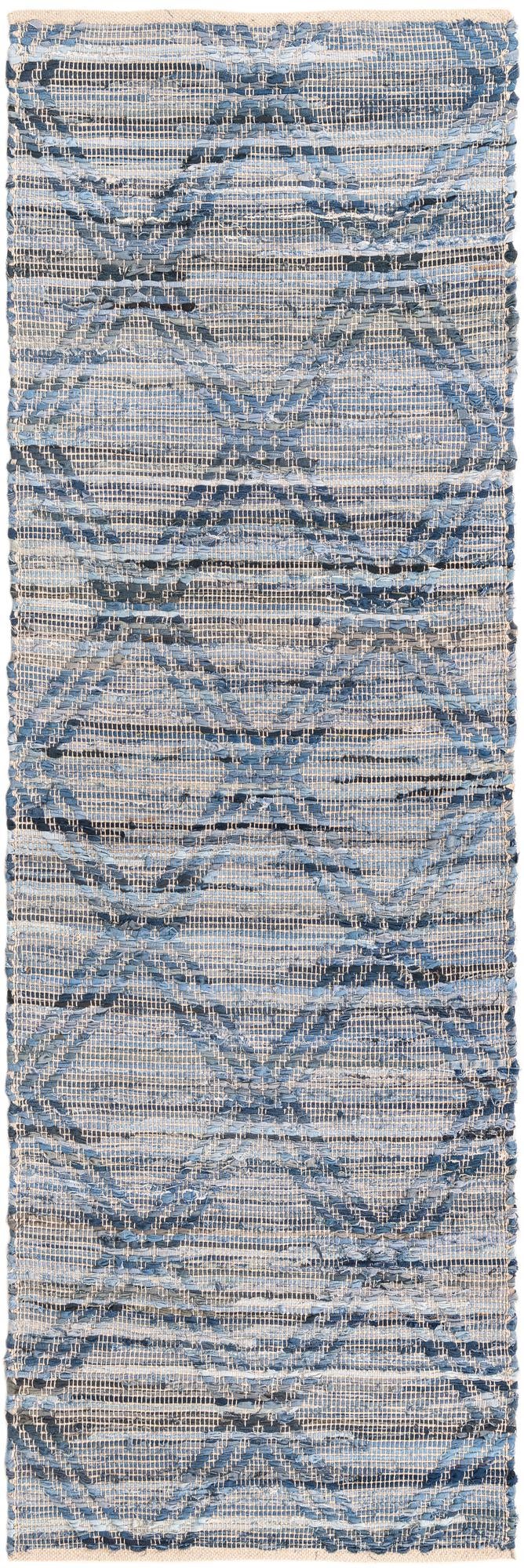 Thar Cotton Collection Area Rug - Pune Runner Denim blue  lifestyle 35
