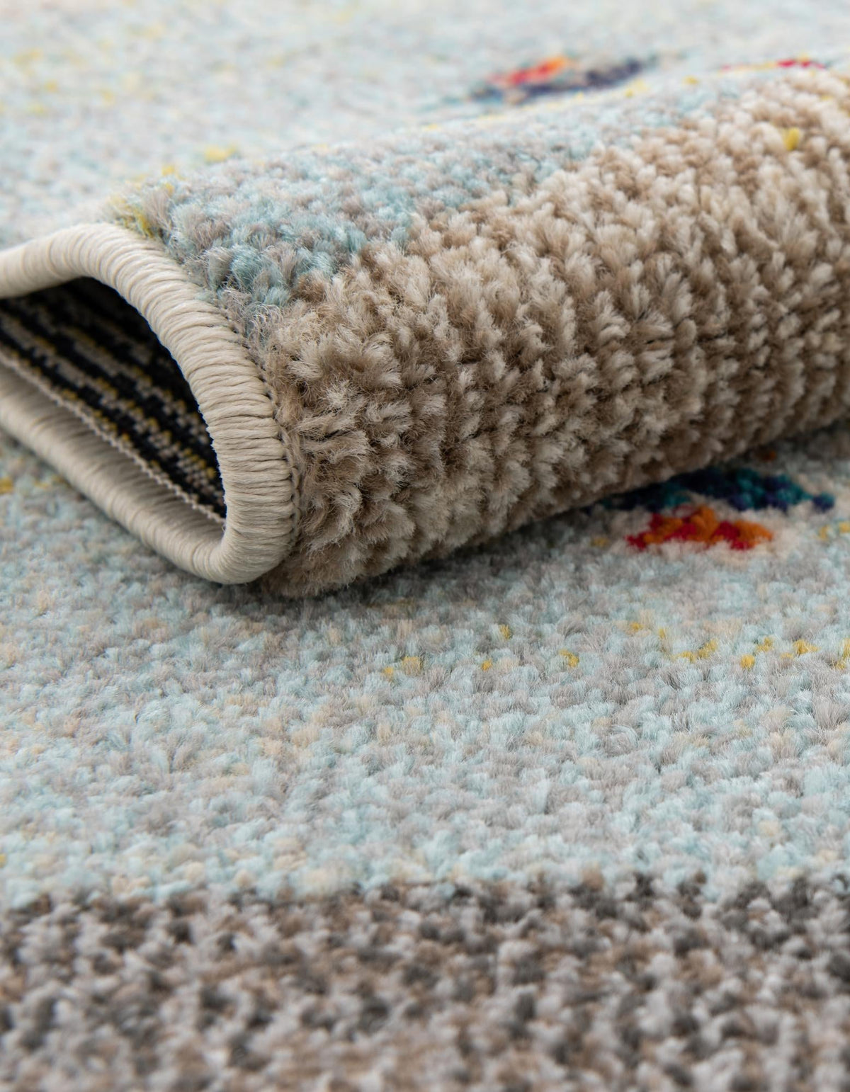 Colorburst Oasis Collection Area Rug -  Mosaic Rectangle Ivory Gray Blue  lifestyle 5