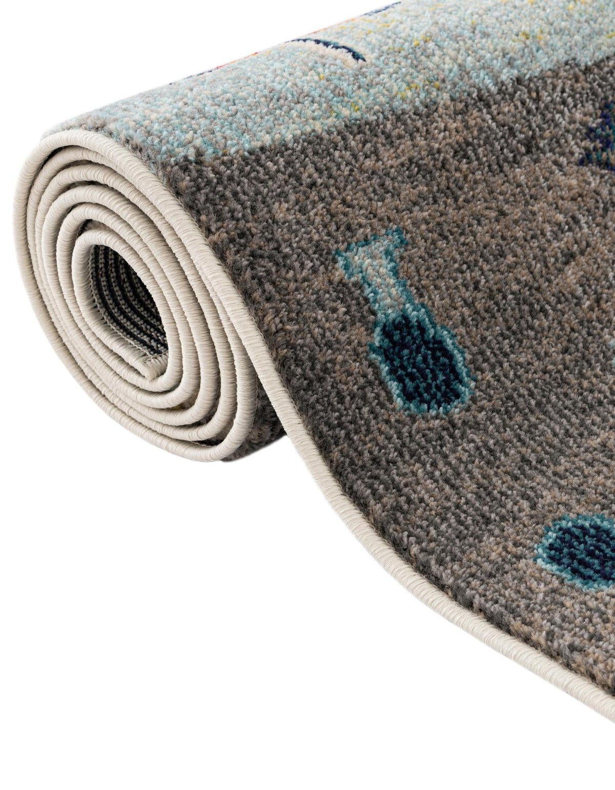 Colorburst Oasis Collection Area Rug -  Mosaic Rectangle Ivory Gray Blue  lifestyle 11