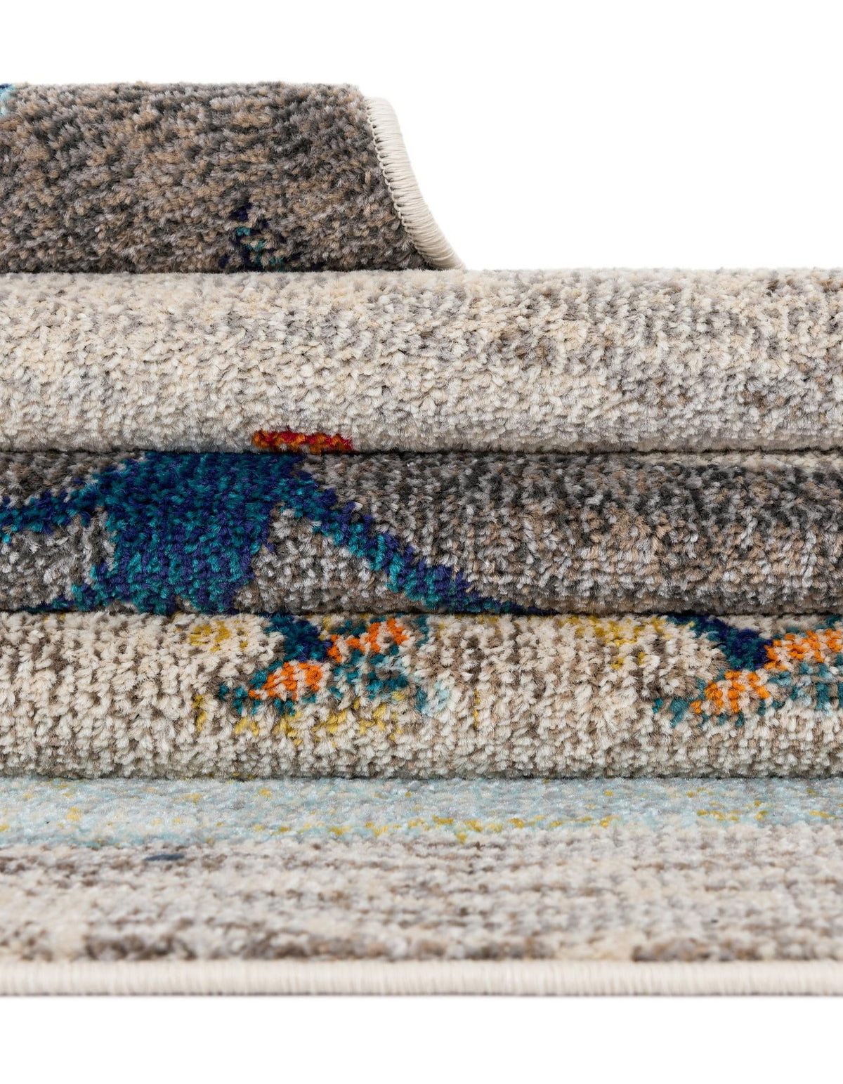 Colorburst Oasis Collection Area Rug -  Mosaic Rectangle Ivory Gray Blue  lifestyle 13