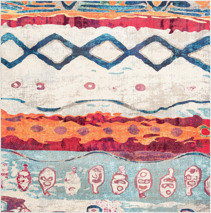 Colorburst Oasis Collection Area Rug -  Lagoon Square Multi  lifestyle 16