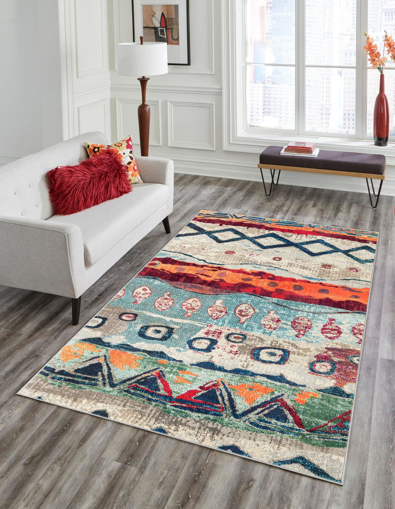 Colorburst Oasis Collection Area Rug -  Lagoon Rectangle Multi  lifestyle 2