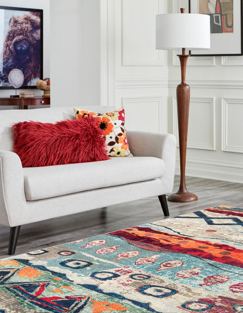 Colorburst Oasis Collection Area Rug -  Lagoon Rectangle Multi  lifestyle 3