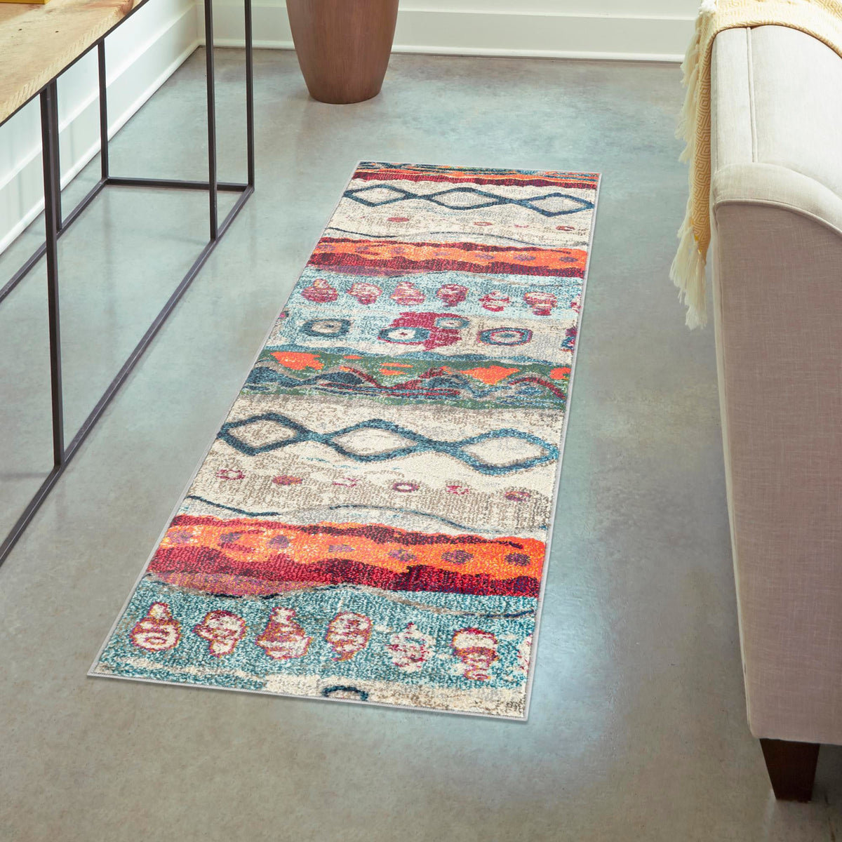 Colorburst Oasis Collection Area Rug -  Lagoon Runner Multi  lifestyle 99