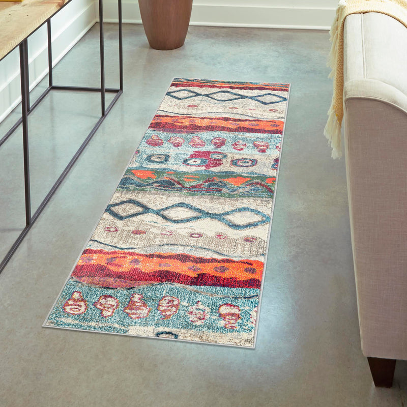 Colorburst Oasis Collection Area Rug -  Lagoon Runner Multi  lifestyle 99