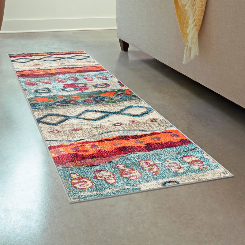 Colorburst Oasis Collection Area Rug -  Lagoon Runner Multi  lifestyle 102