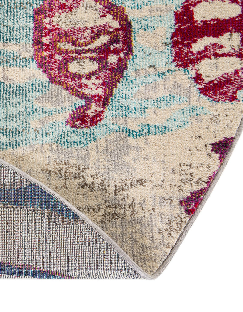 Colorburst Oasis Collection Area Rug -  Lagoon Round Multi  lifestyle 70