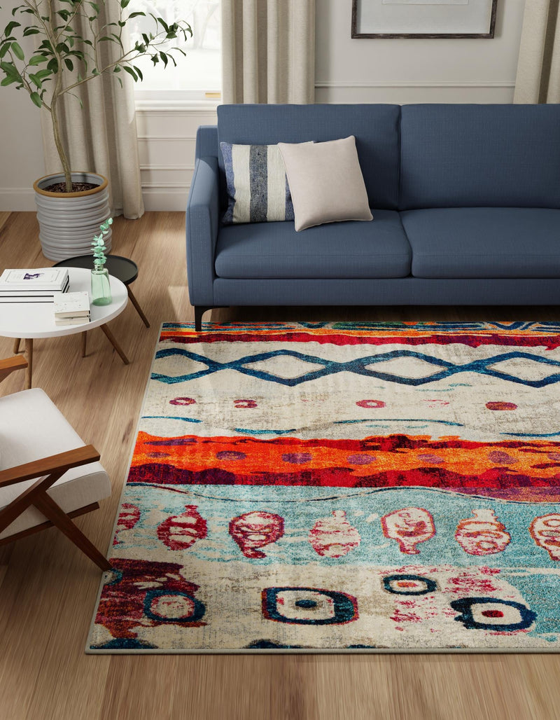 Colorburst Oasis Collection Area Rug -  Lagoon Square Multi  lifestyle 31