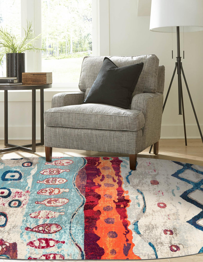 Colorburst Oasis Collection Area Rug -  Lagoon Oval Multi  lifestyle 33