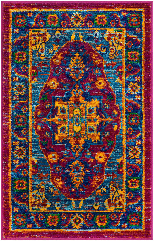 Caribbean Cove Collection Area Rug -  Canouan Rectangle Pink Blue Main