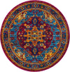 Caribbean Cove Collection Area Rug -  Canouan Round Pink Blue  lifestyle 17