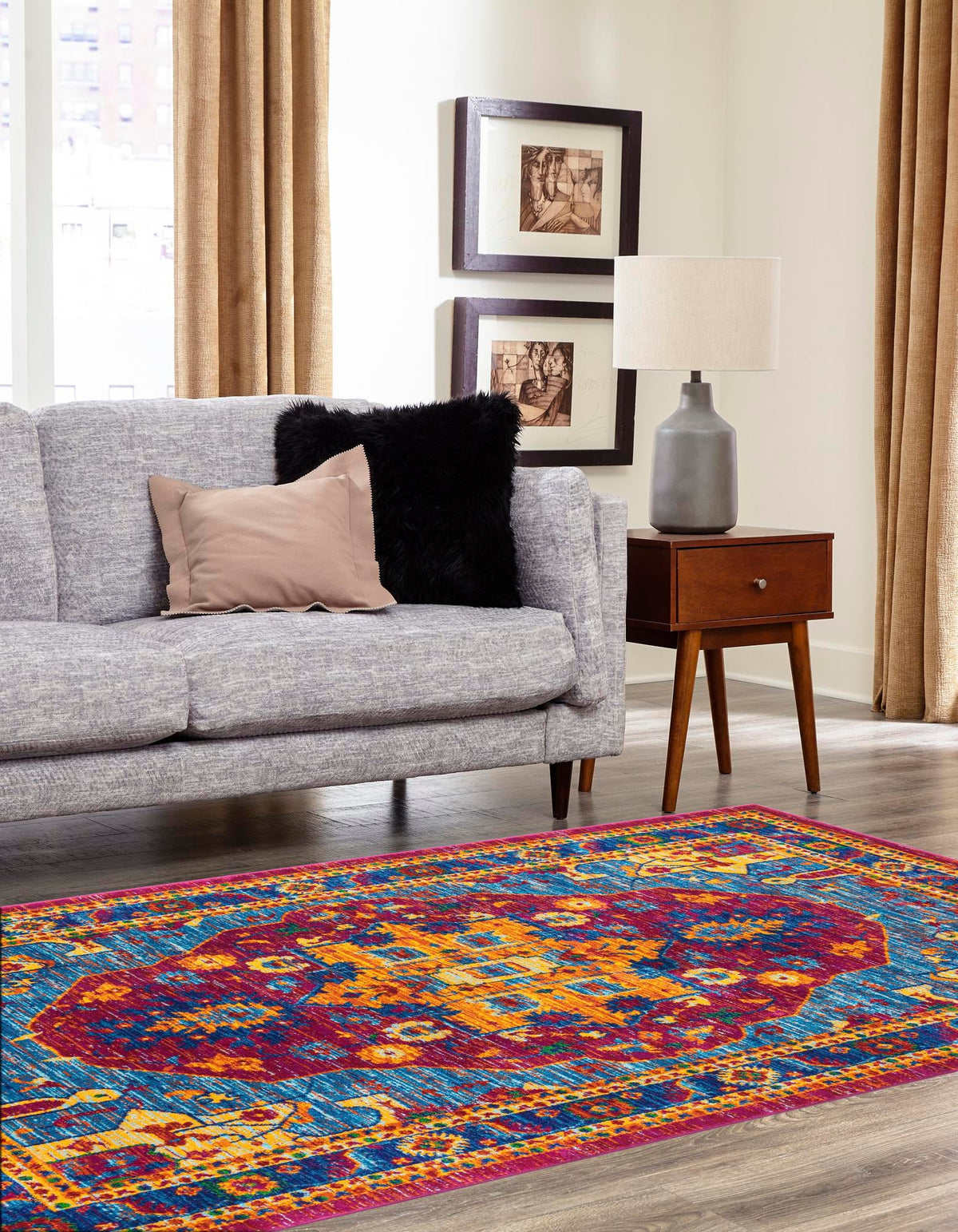 Caribbean Cove Collection Area Rug -  Canouan Rectangle Pink Blue  lifestyle 3
