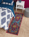 Caribbean Cove Collection Area Rug -  Canouan Runner Pink Blue  lifestyle 18
