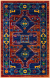 Caribbean Cove Collection Area Rug -  Barbados Rectangle Rust Red Blue Main
