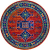 Caribbean Cove Collection Area Rug -  Barbados Round Rust Red Blue  lifestyle 19