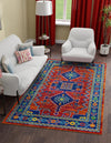 Caribbean Cove Collection Area Rug -  Barbados Rectangle Rust Red Blue  lifestyle 2