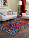 Caribbean Cove Collection Area Rug -  Barbados Rectangle Rust Red Blue  lifestyle 3