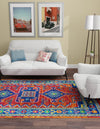 Caribbean Cove Collection Area Rug -  Barbados Rectangle Rust Red Blue  lifestyle 4