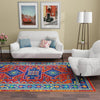 Caribbean Cove Collection Area Rug -  Barbados Rectangle Rust Red Blue  lifestyle 17