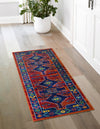 Caribbean Cove Collection Area Rug -  Barbados Runner Rust Red Blue  lifestyle 20