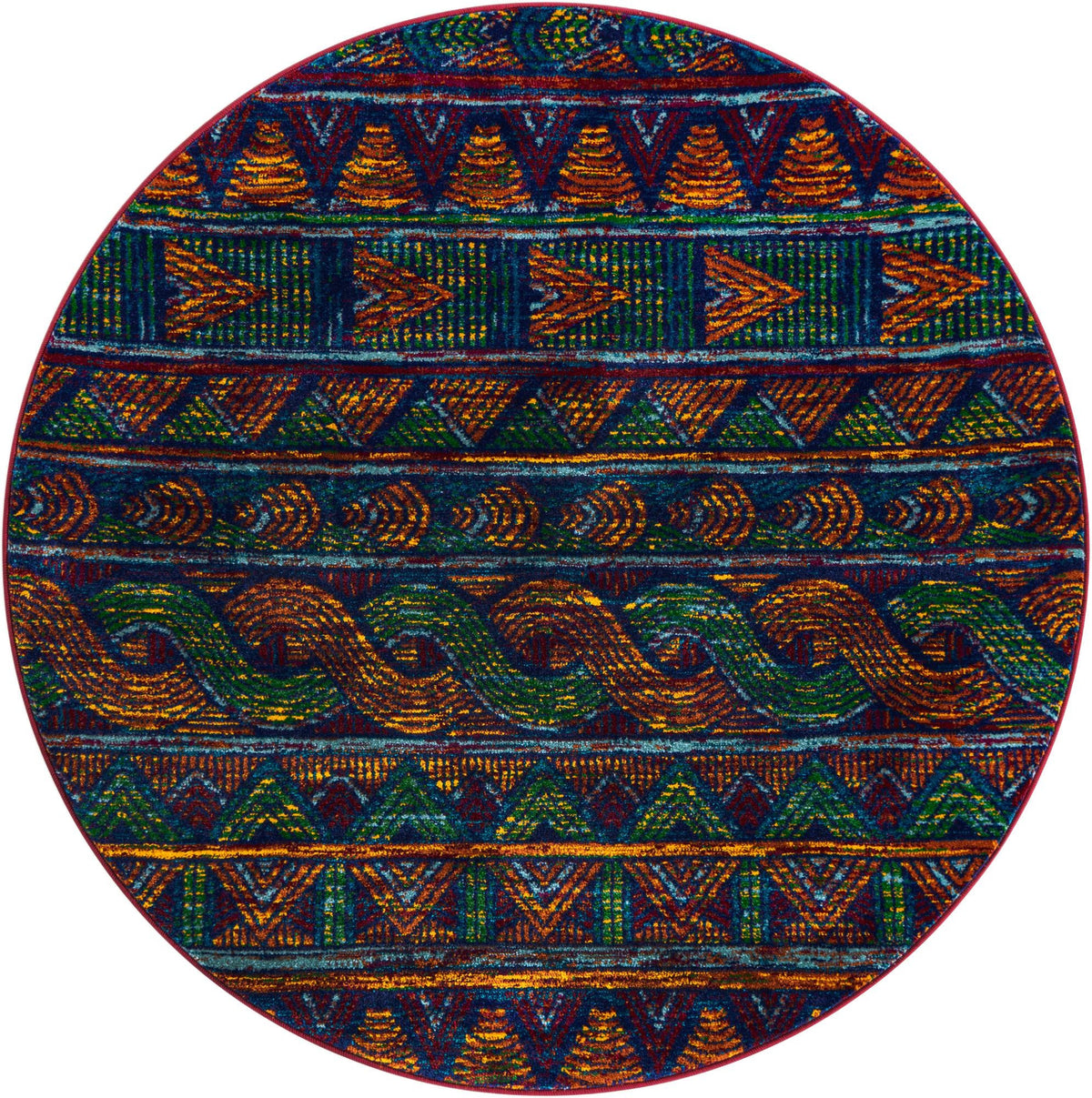 Caribbean Cove Collection Area Rug -  Trinidad Round Multi  lifestyle 17