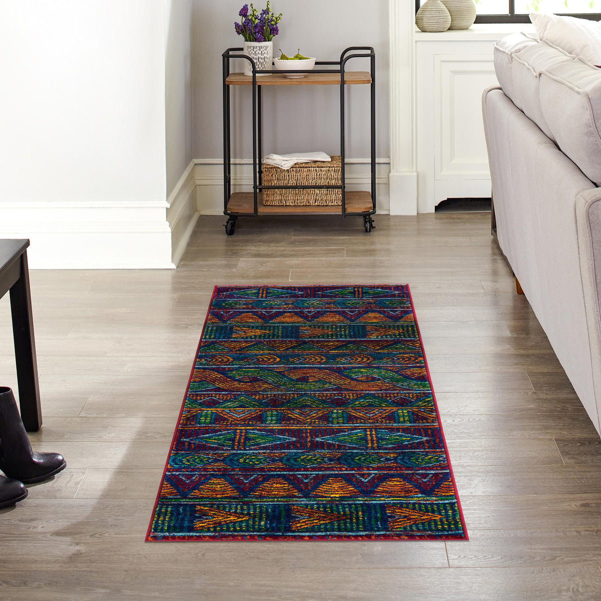 Caribbean Cove Collection Area Rug -  Trinidad Runner Multi  lifestyle 44