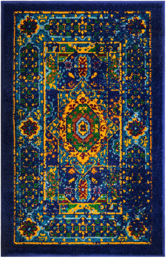 Caribbean Cove Collection Area Rug -  Grenada Rectangle Navy Blue  lifestyle 2