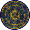 Caribbean Cove Collection Area Rug -  Grenada Round Navy Blue  lifestyle 49