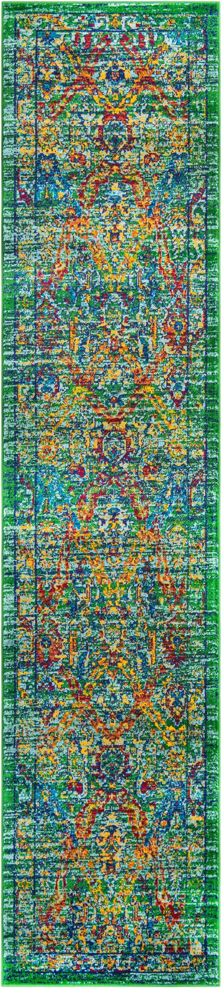 Caribbean Cove Collection Area Rug -  Dominica Runner Green  lifestyle 16