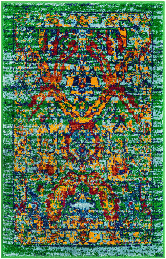 Caribbean Cove Collection Area Rug -  Dominica Rectangle Green Main