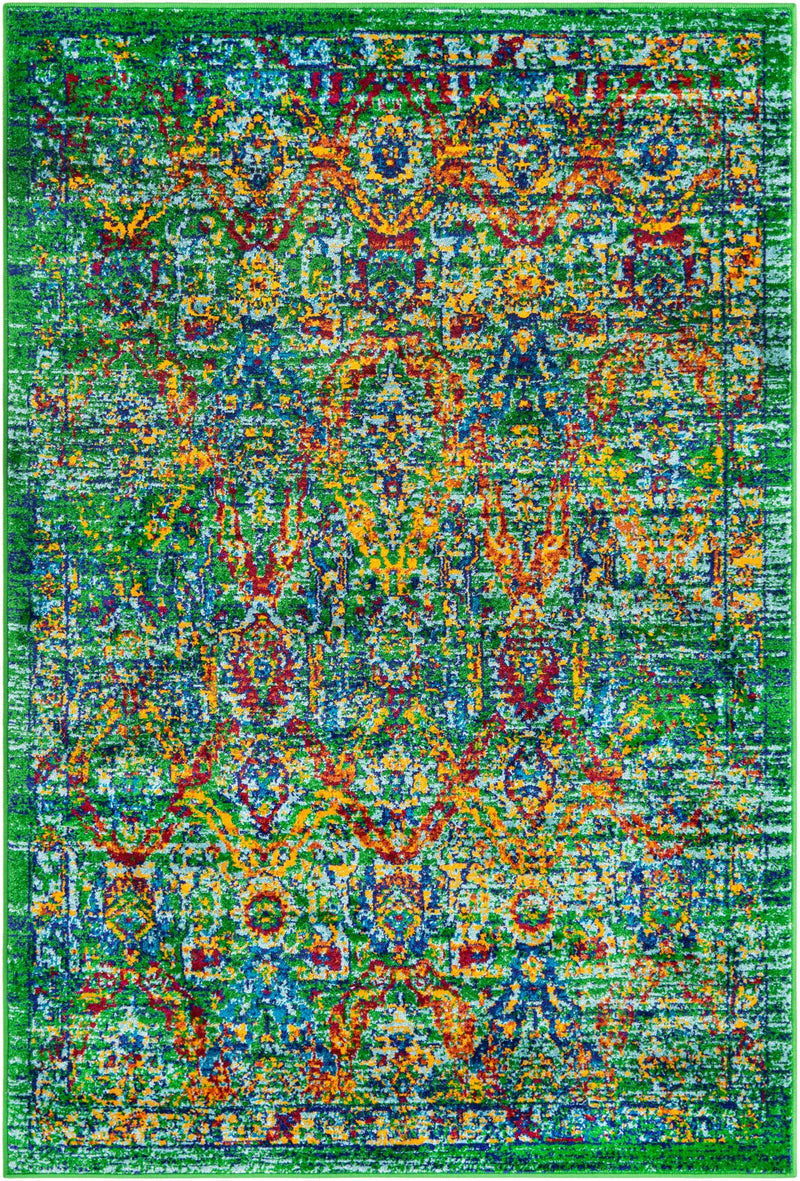 Caribbean Cove Collection Area Rug -  Dominica Rectangle Green  lifestyle 2