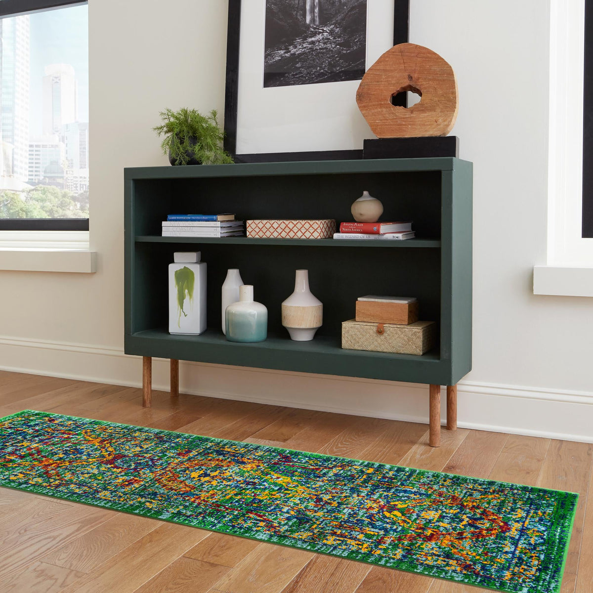Caribbean Cove Collection Area Rug -  Dominica Runner Green  lifestyle 44