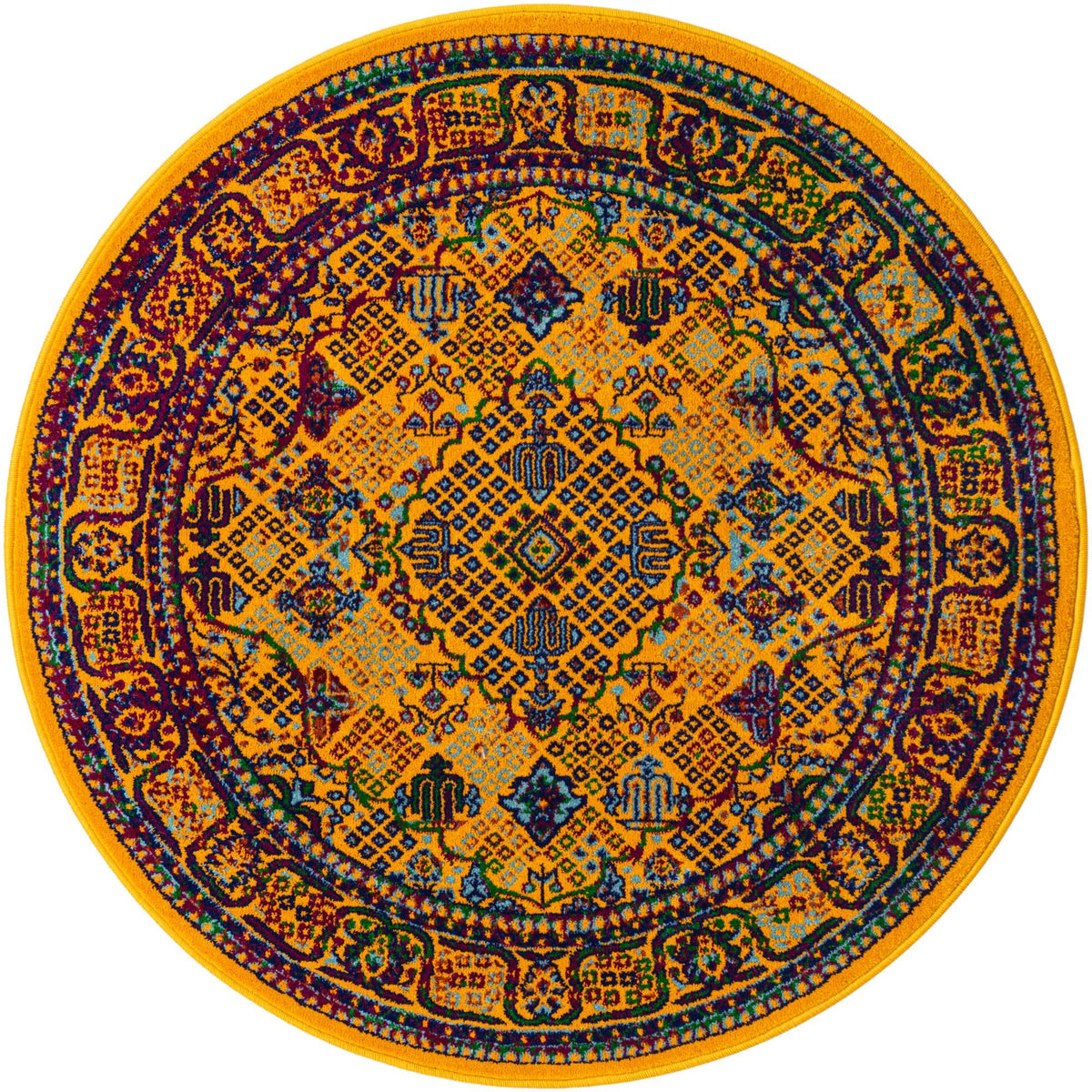 Caribbean Cove Collection Area Rug -  Mustique Round Multi  lifestyle 24