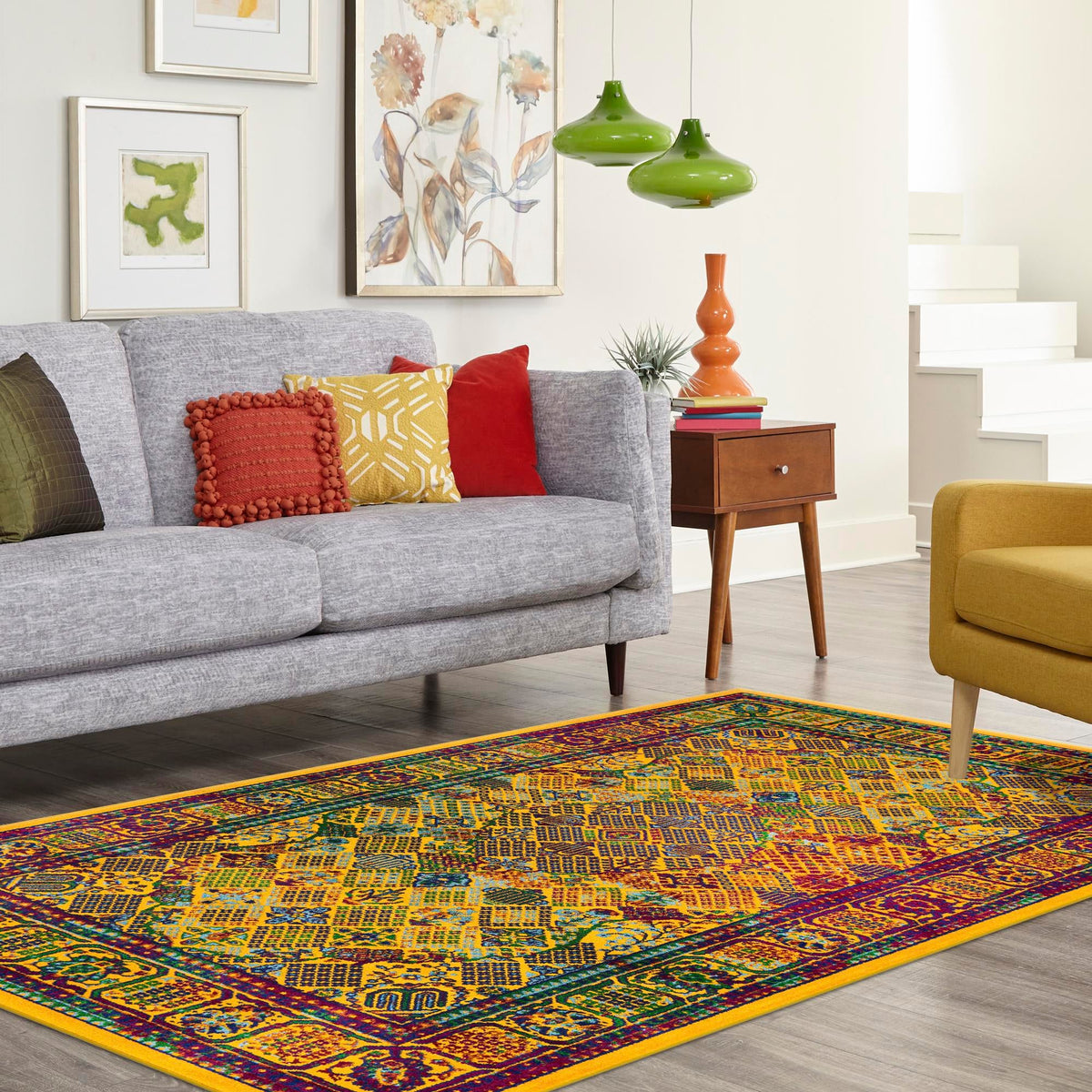 Caribbean Cove Collection Area Rug -  Mustique Rectangle Multi  lifestyle 23