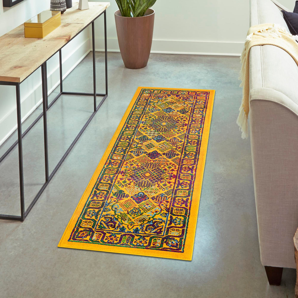 Caribbean Cove Collection Area Rug -  Mustique Runner Multi  lifestyle 133