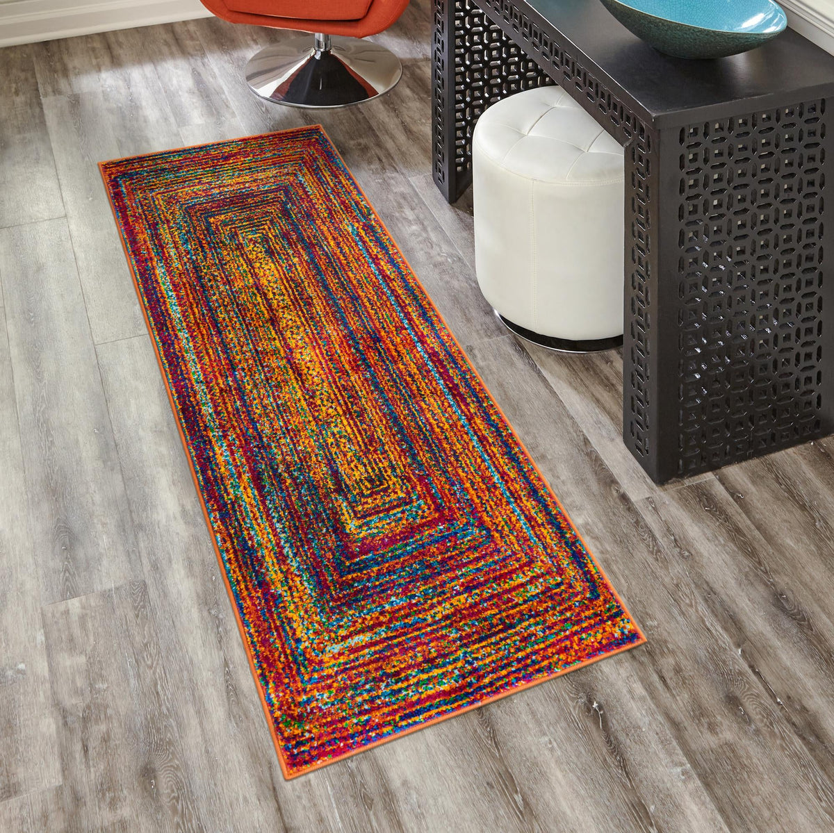 Caribbean Cove Collection Area Rug -  Martinique Runner Multi  lifestyle 42