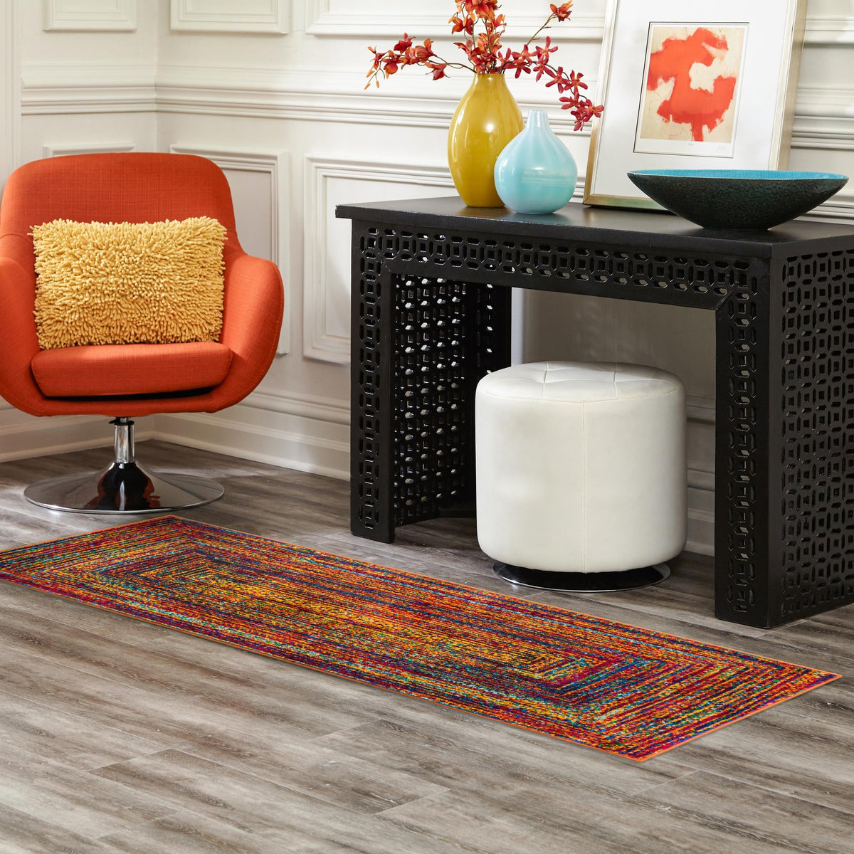 Caribbean Cove Collection Area Rug -  Martinique Runner Multi  lifestyle 44