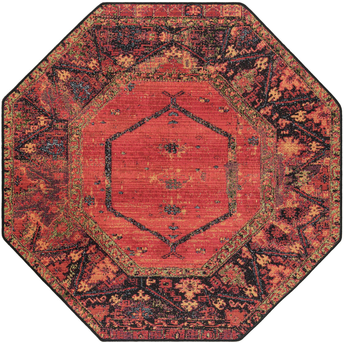 Safari Escape Rugs Collection Area Rug - Serengeti Octagon Multi  lifestyle 14
