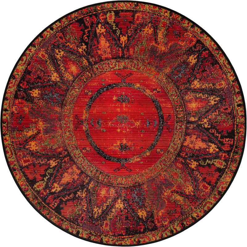 Safari Escape Rugs Collection Area Rug - Serengeti Round Multi  lifestyle 62