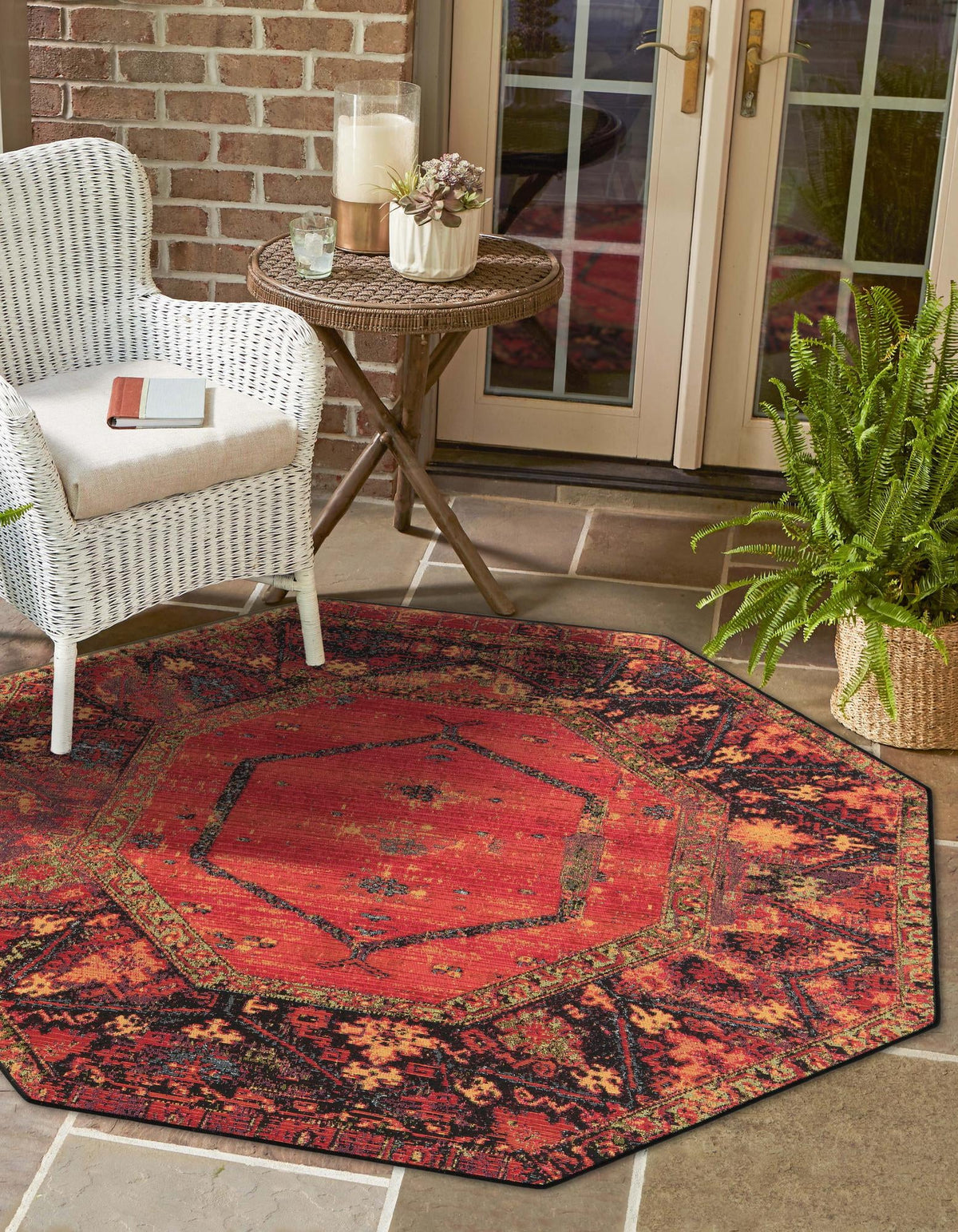Safari Escape Rugs Collection Area Rug - Serengeti Octagon Multi  lifestyle 19