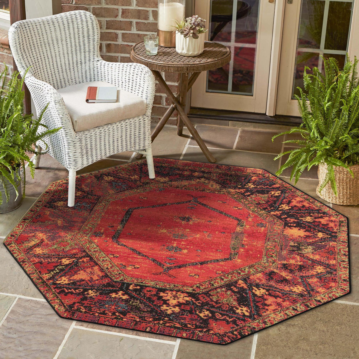 Safari Escape Rugs Collection Area Rug - Serengeti Octagon Multi  lifestyle 54