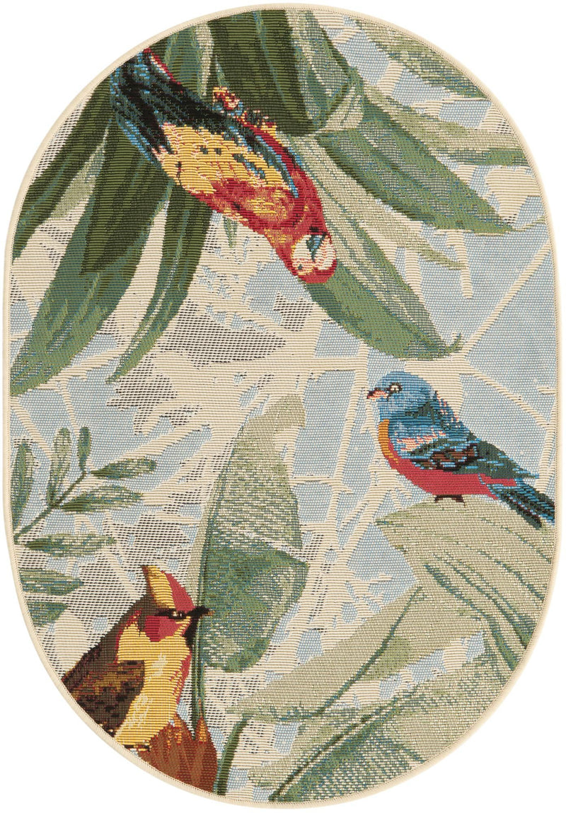 Garden Terrace Escape Collection Area Rug -  Tropic Oval Multi  lifestyle 14