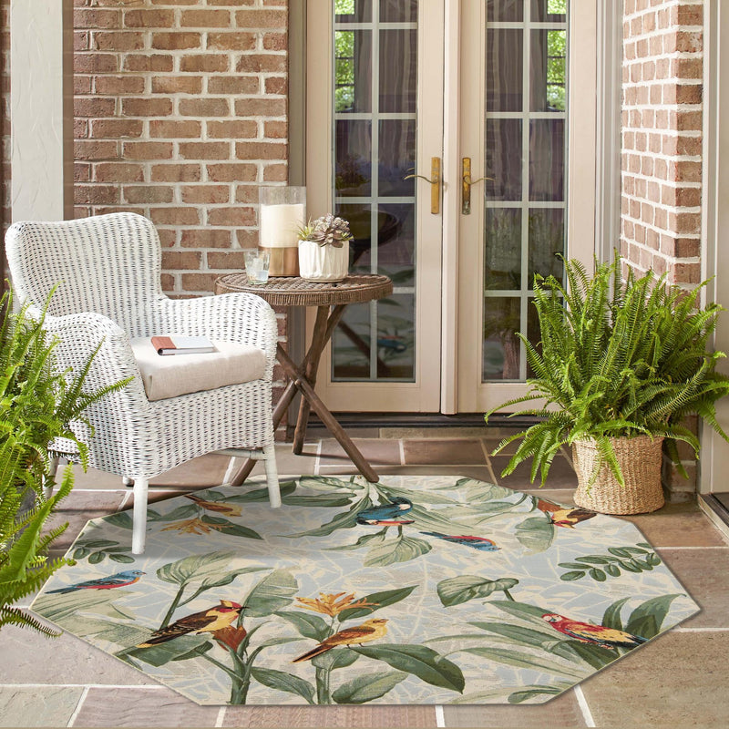 Garden Terrace Escape Collection Area Rug -  Tropic Octagon Multi  lifestyle 60