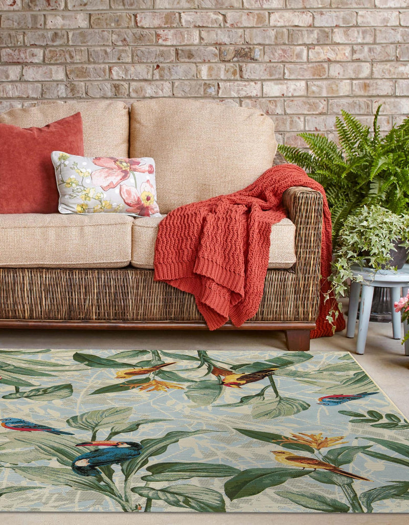 Garden Terrace Escape Collection Area Rug -  Tropic Square Multi  lifestyle 21