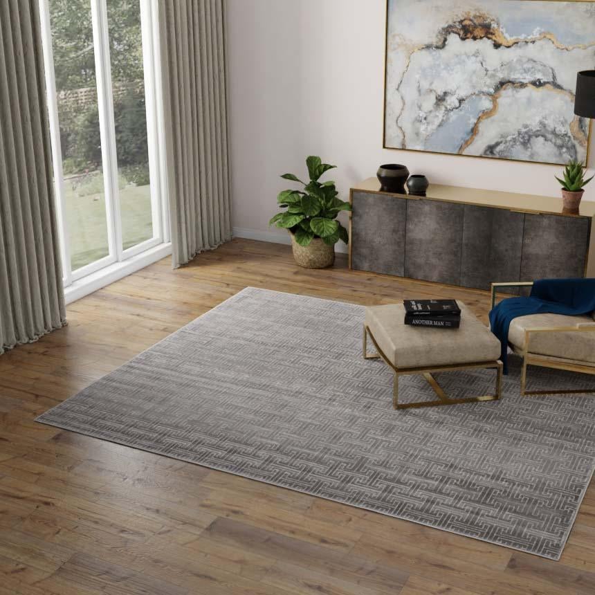 Metro Heights Collection Area Rug -  Hamilton Square Gray  lifestyle 77