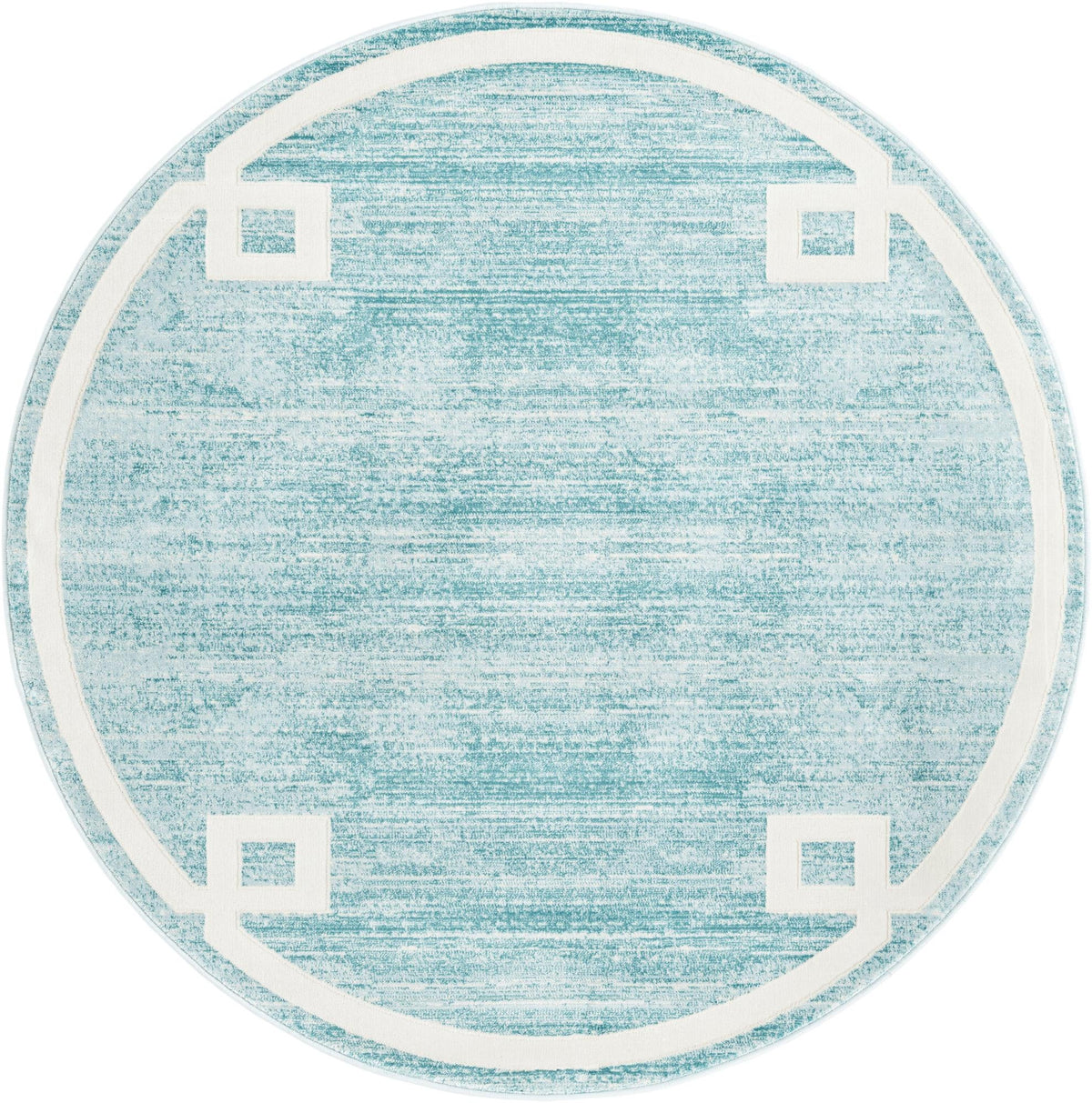 Metro Heights Collection Area Rug -  Bronx Round Turquoise  lifestyle 34