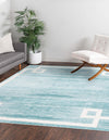Metro Heights Collection Area Rug -  Bronx Square Turquoise  lifestyle 64