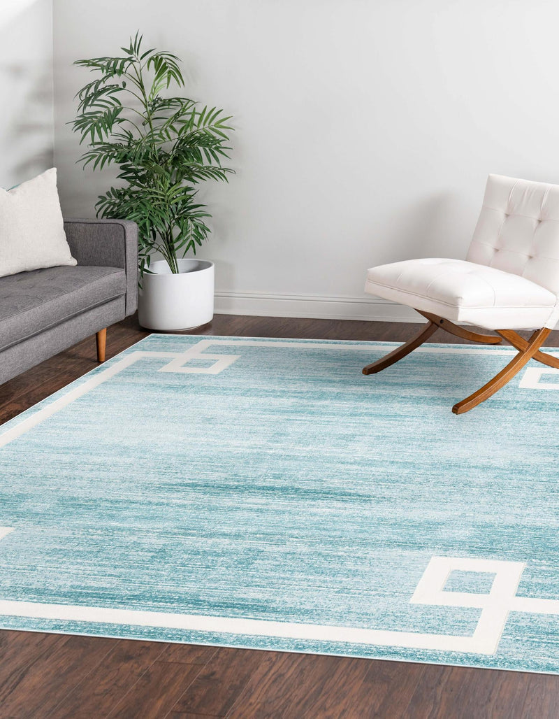 Metro Heights Collection Area Rug -  Bronx Square Turquoise  lifestyle 64